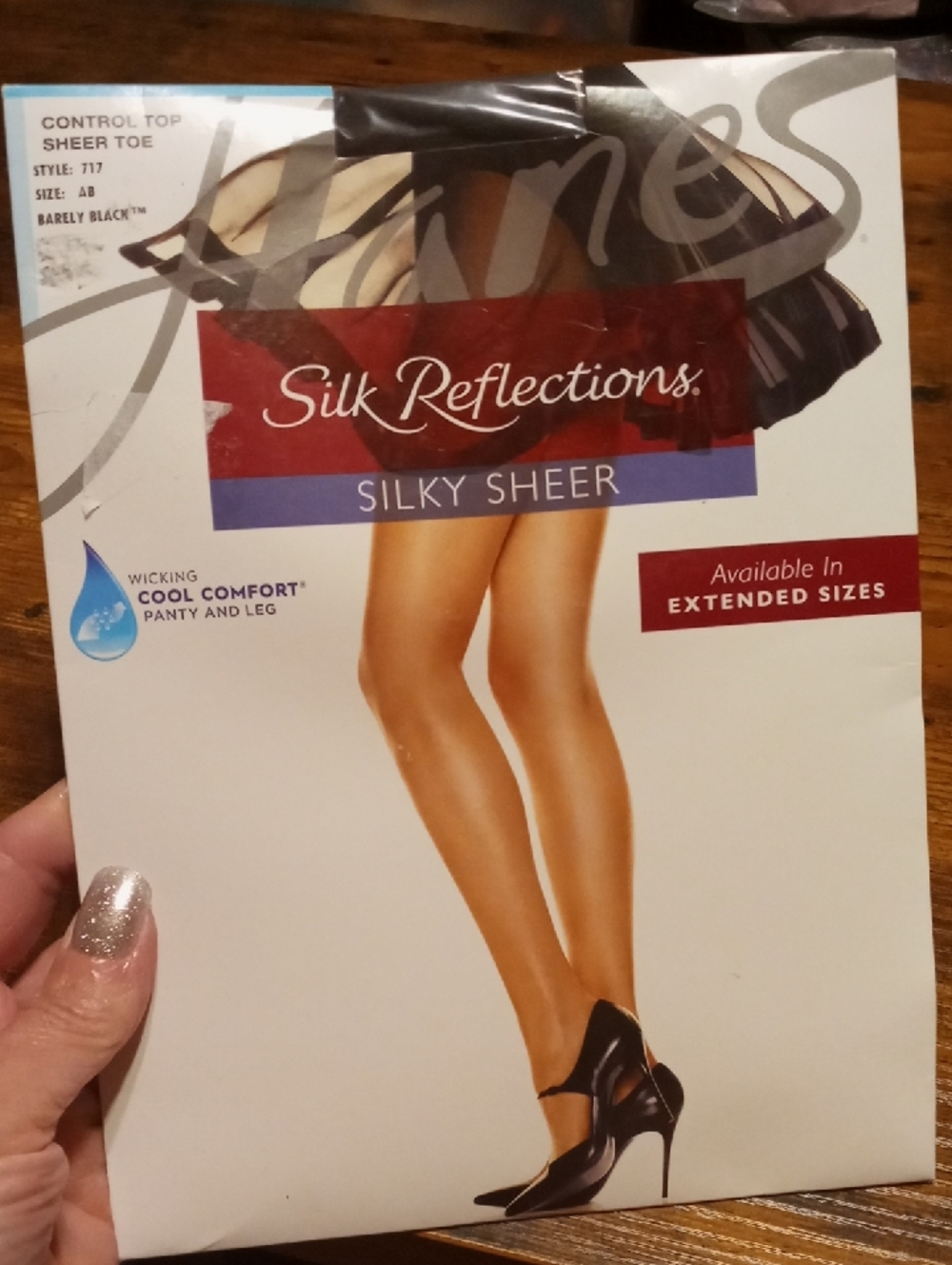 NWT Haness Multiple Sizes Silk Reflections Barely Black Control Top Pantyhose